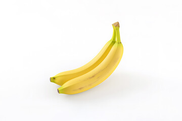 Fresh bananas isolated on white background. Created with Generative AI Technology