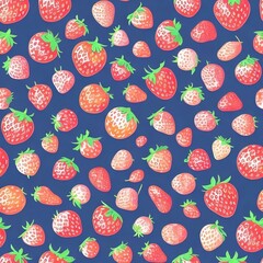 seamless pattern with strawberry - vector, backgound, fruit