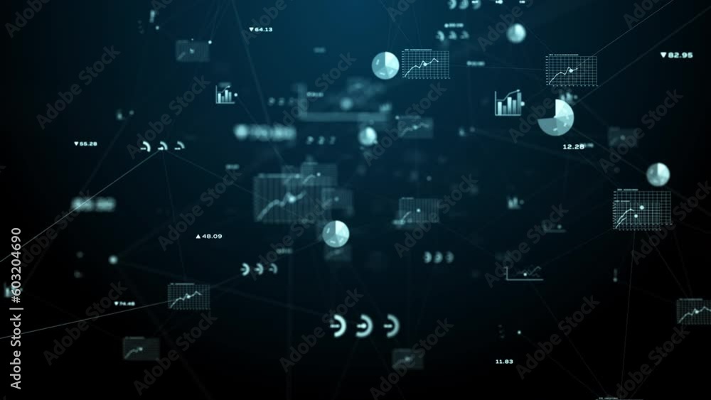 Poster online marketing research, technology data analysis for business and finance graphic interface showi