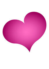 pink heart on white