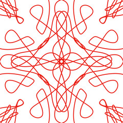 Red Doodle Lines Background