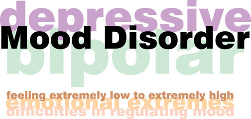A vector poster emphasizing on mood disorders like bipolar and depression