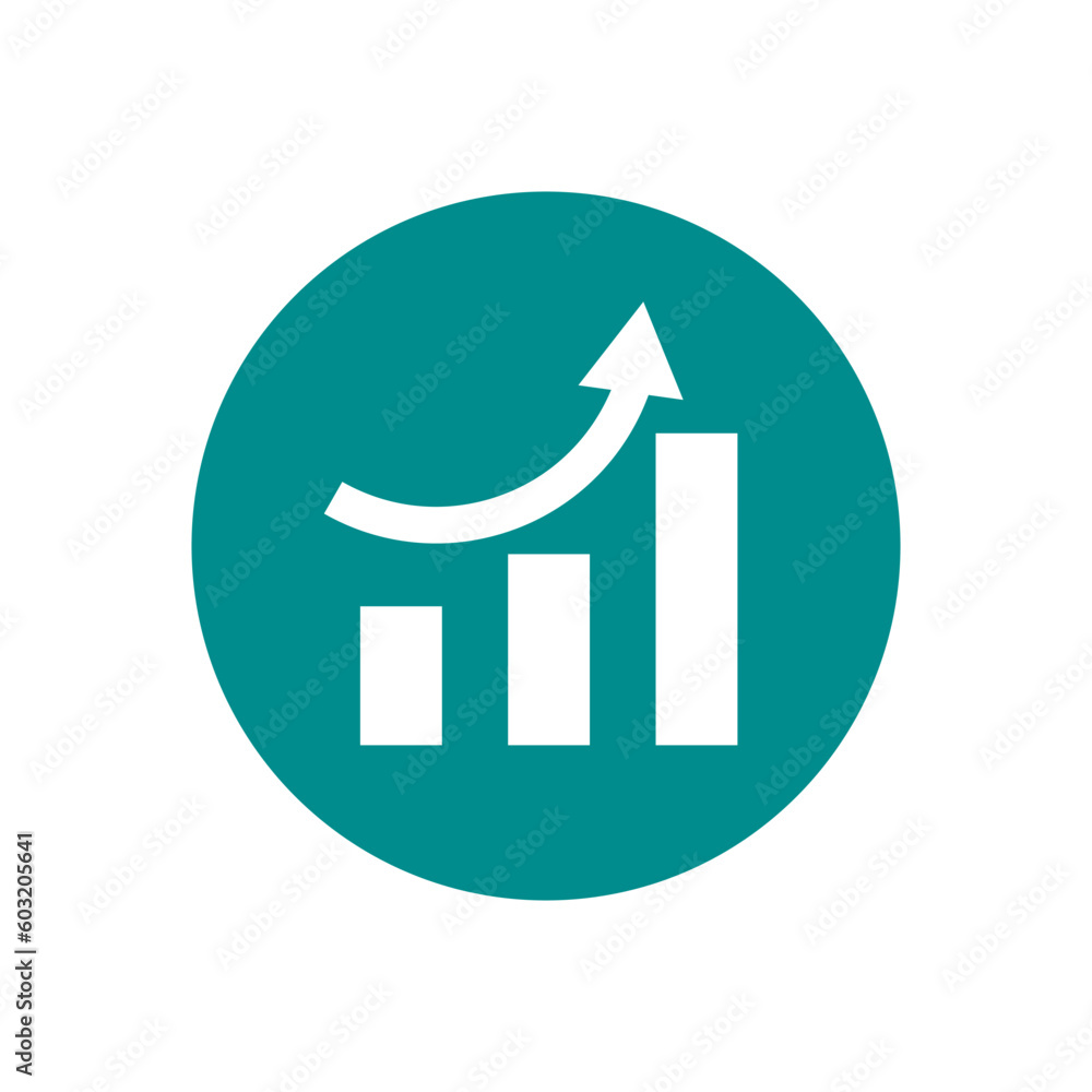 Aufkleber ascending bar graph sign. chart. vector.