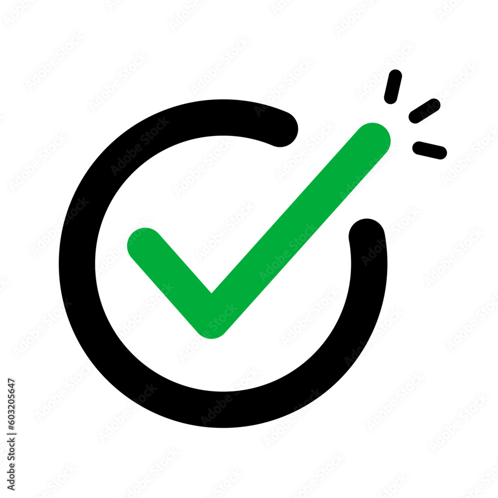 Poster pop check mark icon. emphasization check box. vector.