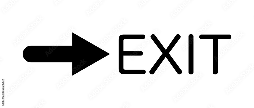 Poster simple exit icon. exit. vector.