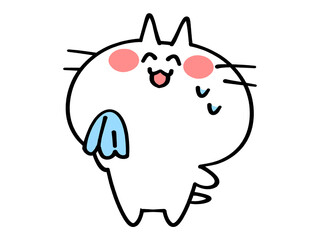 苦笑いするにゃんこイラスト素材