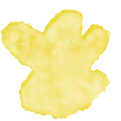 Yellow Watercolor Abstract Shapes