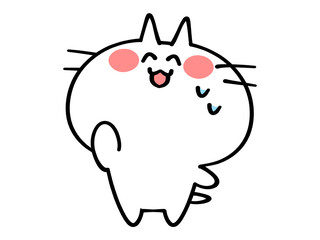 苦笑いするにゃんこイラスト素材