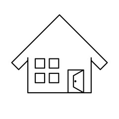 Open door housing icon. House. Vector.