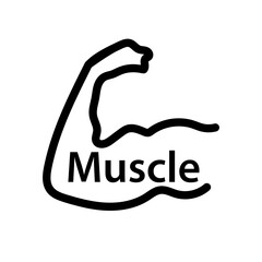 Muscle and Muscle logo. strength training. vector.