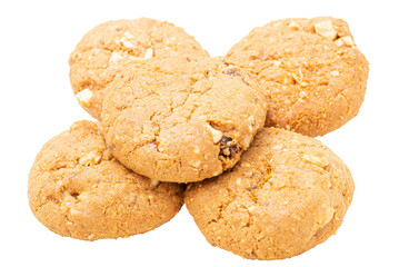Cutout soft oatmeal cookie. Bakery and Pastry concept.