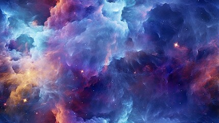Obraz na płótnie Canvas seamless celestial nebula of swirling stardust and cosmic gases background texture, tile, 8K, generative ai