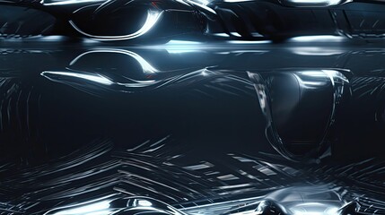 seamless reflective surface of futuristic spaces background texture, tile, 8K, generative ai