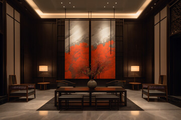 High end elegant design style residential large living room interior