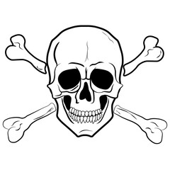 dangerous goods  skull and crossbones on white transparent background, Vector illustration  