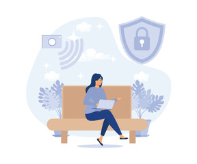 Home technologies concept, smart house appliance automation, mobile application, flat vector modern illustration