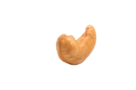 One cashew nut, isolated on the transparent background. commercial stock photo.