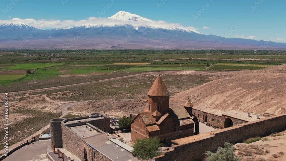 Canvas Prints Aerial view of the Armenia landmarks in 4K