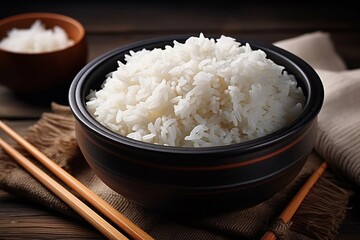 A bowl of rice on the table AI Generative