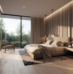 Elegant and beautiful villa bedroom interior