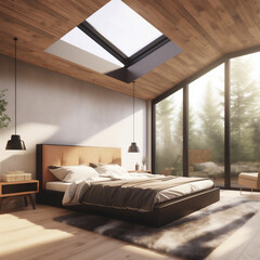 Elegant and beautiful villa bedroom interior