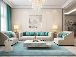 Fototapeta na wymiar Living room interior with modern and beautiful feeling