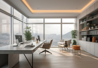 modern clean minimalist office interior
