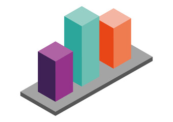 business graph on a white