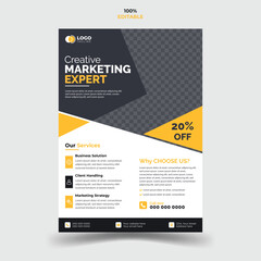 Modern and minimalistic Corporate business flyer template design. marketing, business proposal, promotion, and advertising. 