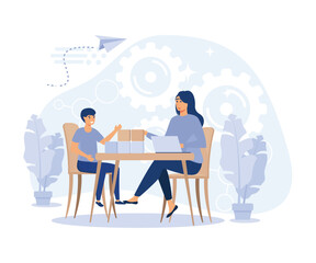 Child psychology, Social-emotional development, social interaction skills, ADHD, flat vector modern illustration