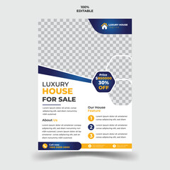 Modern and creative real estate house sale flyer template