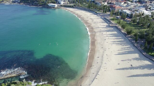 Aerial View Of Coogee Beach On A Sunny Day In Easter Suburbs, Sydney, NSW, Australia.