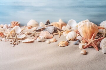 Naklejka na ściany i meble seashells on the beach