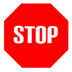 stop sign isolated on white