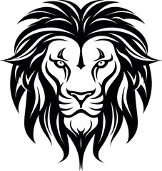 Lion Head Logo Vector Tatoo Template Illustration Design