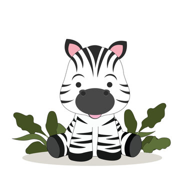 zebra animal cartoon vector illustration design