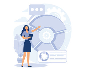 Marketing industry,  Potential client targeting, advertising business, product strategy,  flat vector modern illustration