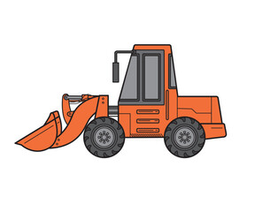 働く車　ホイールローダー　ベクターイラスト