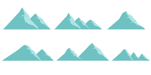 set illustration of mountain flat vector