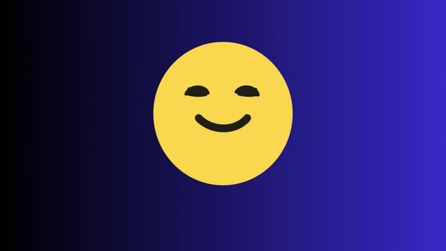 Animated emoji smiling while closing and opening both eyeballs