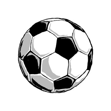 Soccer ball sketch isolated on white background