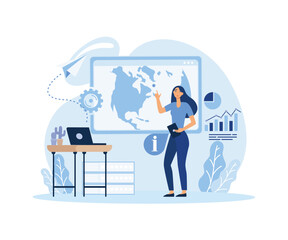 Characters putting stickers on calendar, Daily planning concept, isometric vector modern illustration