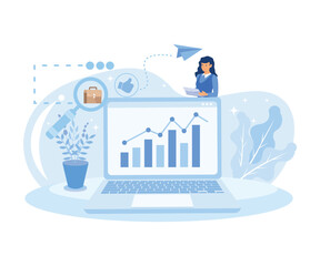 Fototapeta na wymiar Business growth abstract concept vector illustration set. Corporate website, entrepreneur self-promotion, sales plan flat vector modern illustration 