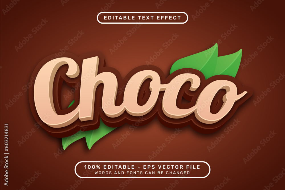 Poster choco 3d text effect and editable text effect
