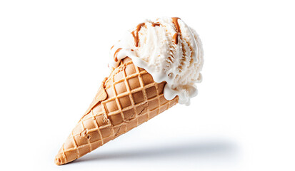 AI generative. Vanilla ice cream cone