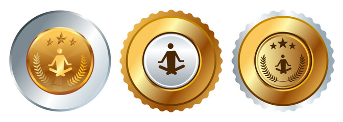 gold medal yoga relaxation ayurveda meditative workout healthy competition award