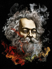 portrait of Karl Marx - generative AI