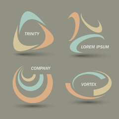 Abstract icon set. Logo colored design elements.