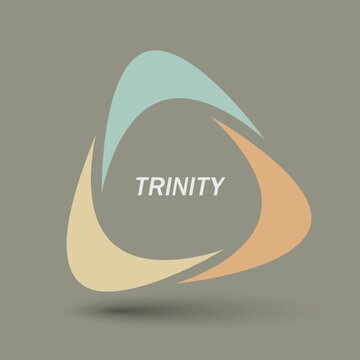 Trinity logo design element. Color triangular vector icon.