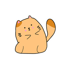 fat cartoon cat sitting